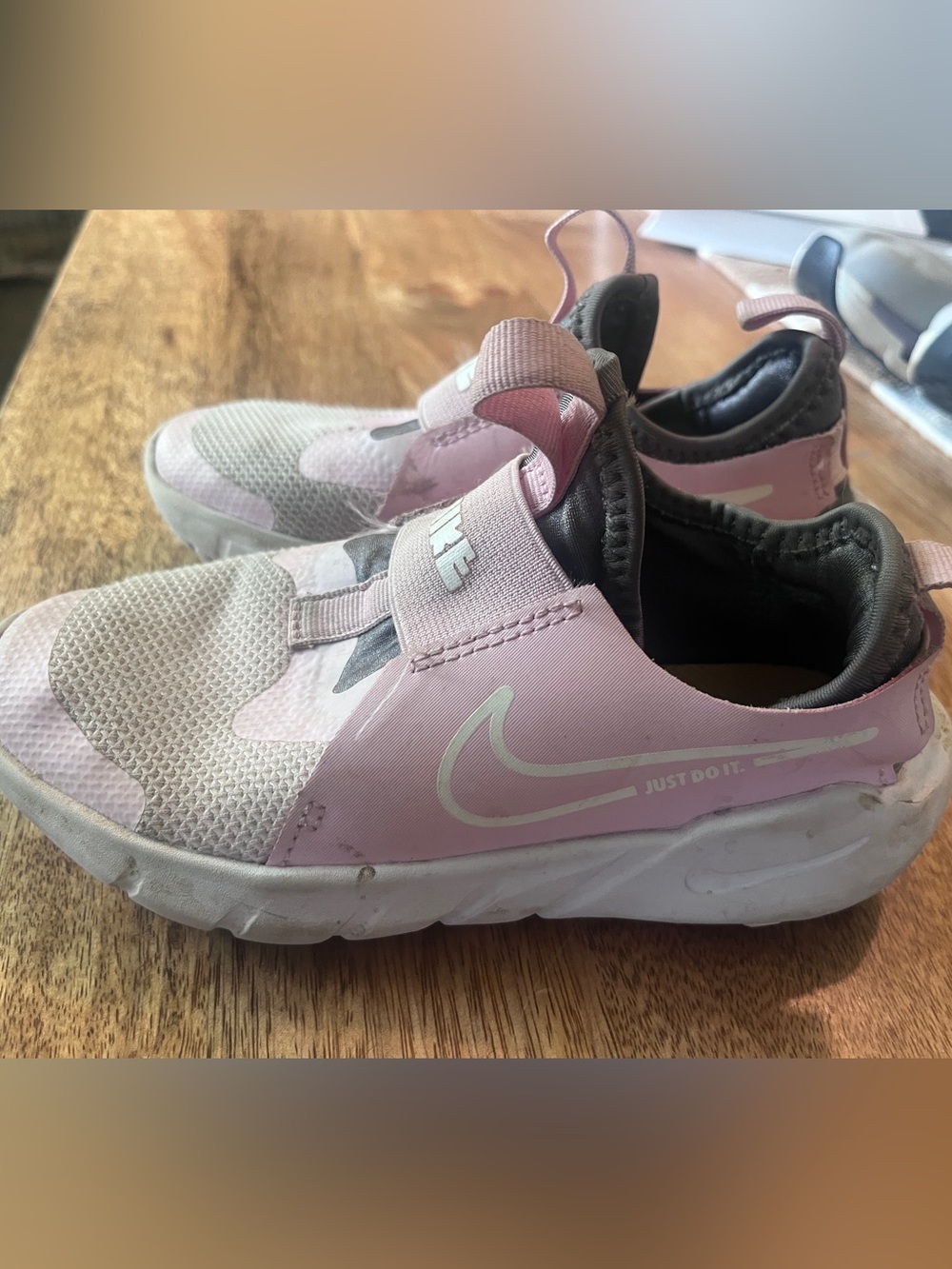 Nike Kids Pink and White Slip-On Sneakers